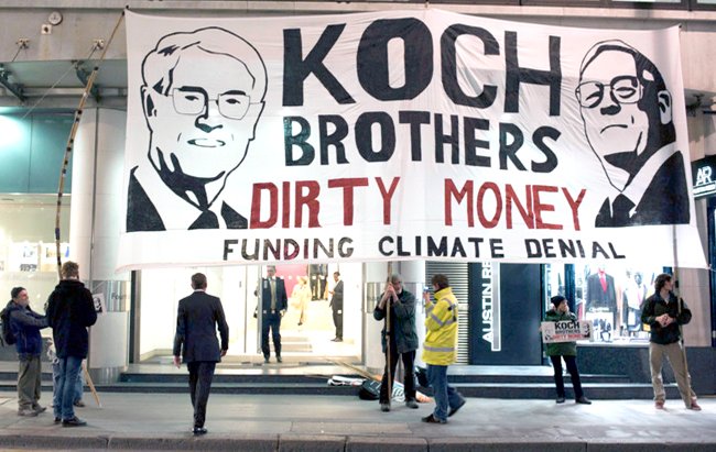 Koch brothers funding climate change
